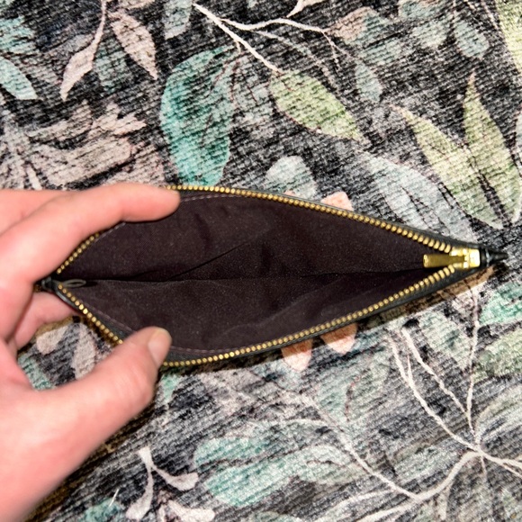 Coach Black Saffiano Leather Pouch with Gold Zipper - Picture 5 of 8